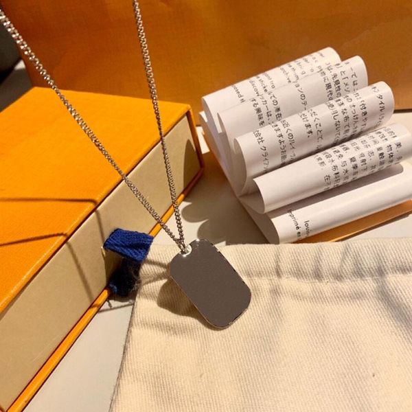 

pendant necklaces stainless steel nameplate jewelry accessories necklace fashionable male hip hop style personality female, Silver