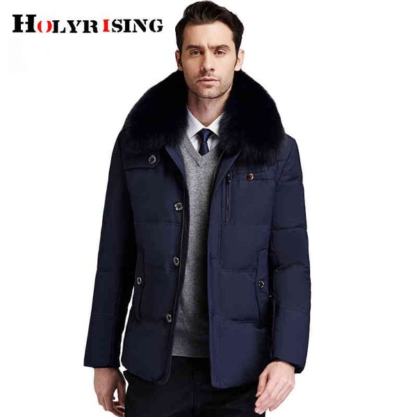 

2019 russia men thick warm white duck down coat fur collar winter men parka down et m-3xl 18944-5, Black;white