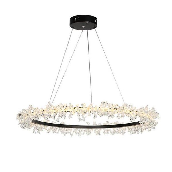 

jmmxiuz modern crystal chandelier living room black ring combination led ceiling home decoration glossy lamp chandeliers
