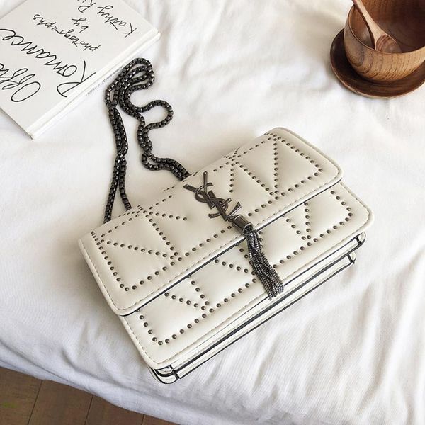

women's handbags sweet texture fashion designer chain rivet bag classic ladies all-match messenger cross body