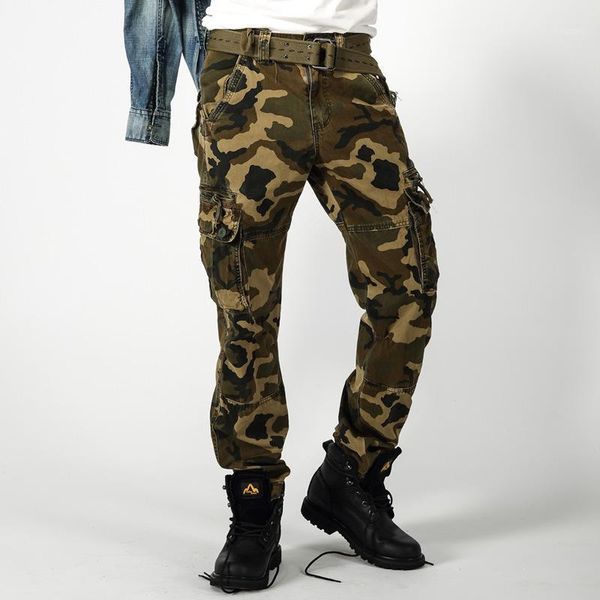 

men's jeans akarmy ameka machine camouflage pants multi pocket outdoor mountaineering overalls 1866, Blue