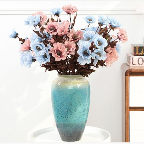 

decorative flowers & wreaths creativity artificial poppies bouquet simulation arrangements realistic home kitchen wedding party decoration