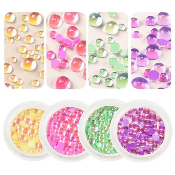 

nail art kits 2021 3d decorations rhinestones mermaid beads strass shiny light-sensitive crystal glass manicure decoration