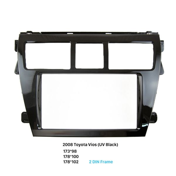 Fascia per autoradio doppio Din nero UV per pannello telaio kit pannello adattatore per montaggio audio Toyota Vios 2008. Le migliori offerte per