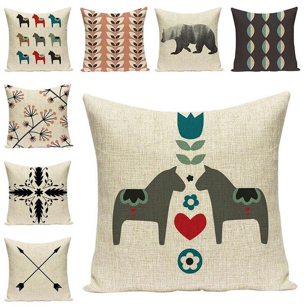 

geometric pillow case cotton linen art decorative cushion covers animals chair cushions sofa throw cases home decor gift cushion/decorative