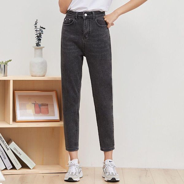 

women's jeans 2021 spring trend radish dad pants south korea dongdaemun wild high elastic women, Blue