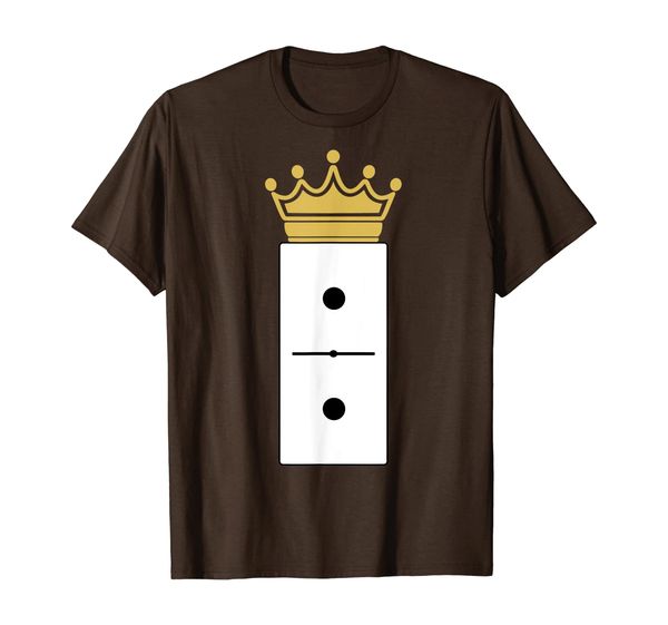 

domino 1-1 king matching costume double 1 game fun gift t-shirt, White;black