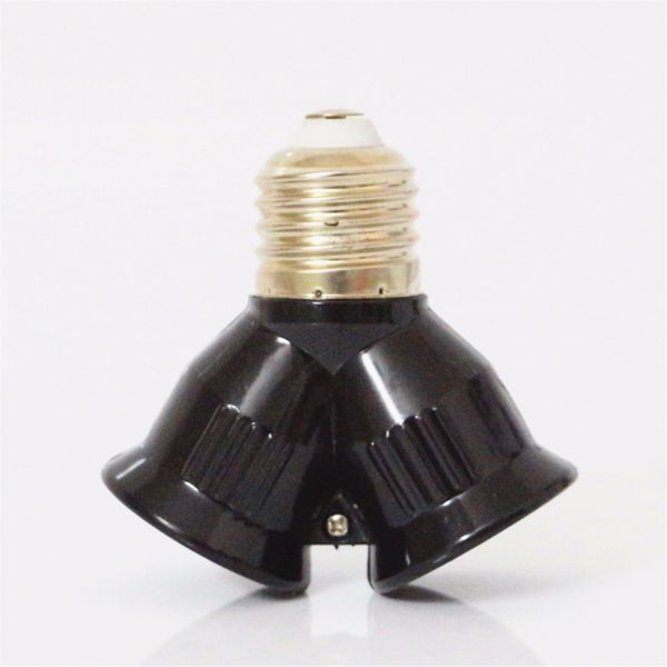 Material à prova de fogo preto E27 a 2E27 Base de soquete LED Bulb Conversor Adaptador de divisor E27TO 2 E 27 Conversores de suporte da lâmpada