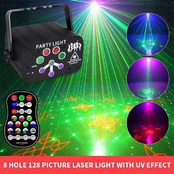 

party decoration stage laser lights, projector disco dj lights with rgb & uv led, remote control, music sync