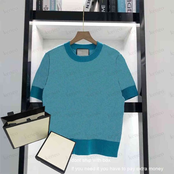 

women summer short sleeve sweater woman o-neck knit fashion ins style trendy letter print lady t-shirt shirts 2021, White