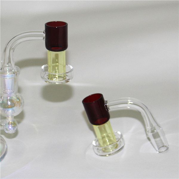 Chiodi per banger al quarzo Domeless Terp Slurper Accessori per fumatori Banger completamente saldati senza soluzione di continuità Giunto da 14 mm con pillola di perla in marmo di vetro fosforescente