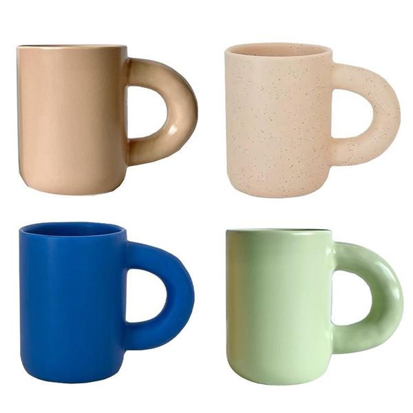 

nordic ceramic mug big handle coffee hand pinch hand-glazed water tea cups milk cup home office mugs