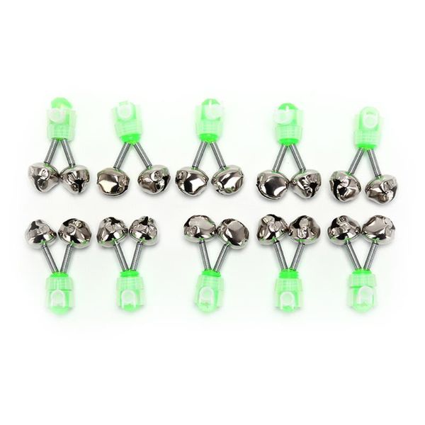 

fishing accessories 10 pcs bite alarms rod bells clamp tip clip ring green accessory