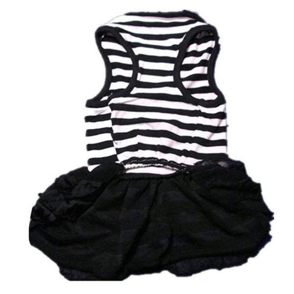 

dog apparel pet costume elastic stripe t-shirt skirt puppy princess dress