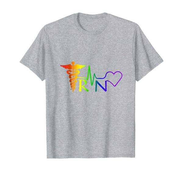 

nurse rn heartbeat lgbt pride month 2018 t-shirt, White;black