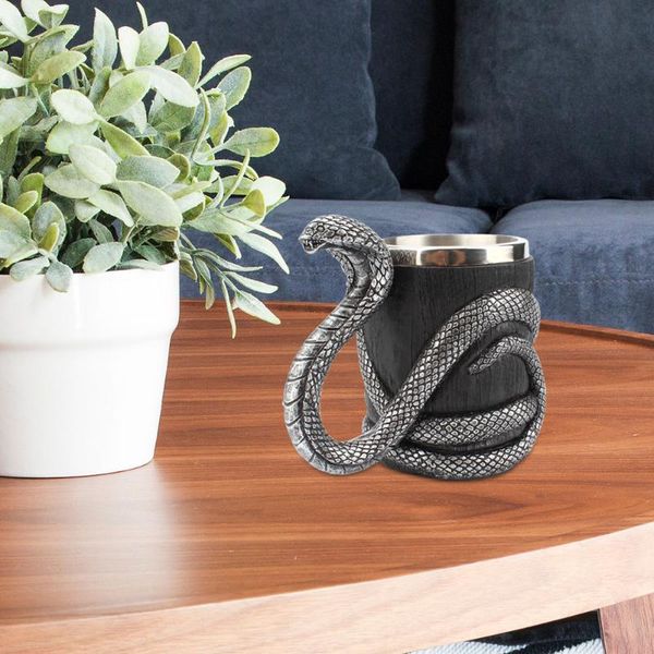 

mugs creative cobra handle beer mug stainless steel water coffee tea cups drinkware friends birthday festival gift
