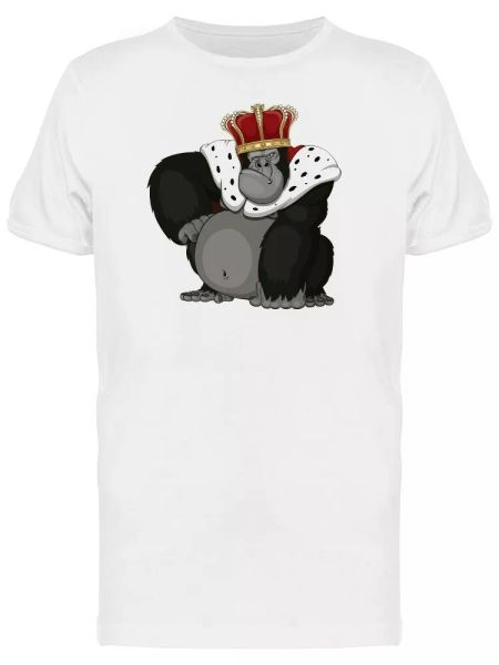 

Cartoon Gorilla With A Crown Tee Men's -Image by Shutterstock, White;black