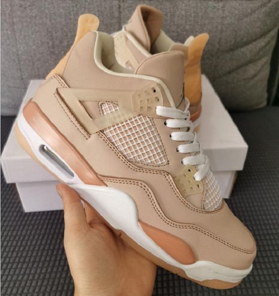 

4 wmns shimmer men basketball shoes dj0675-200 4s bronze eclipse orange quartz metallic silver womens outdoor sneakers with box size 36~47