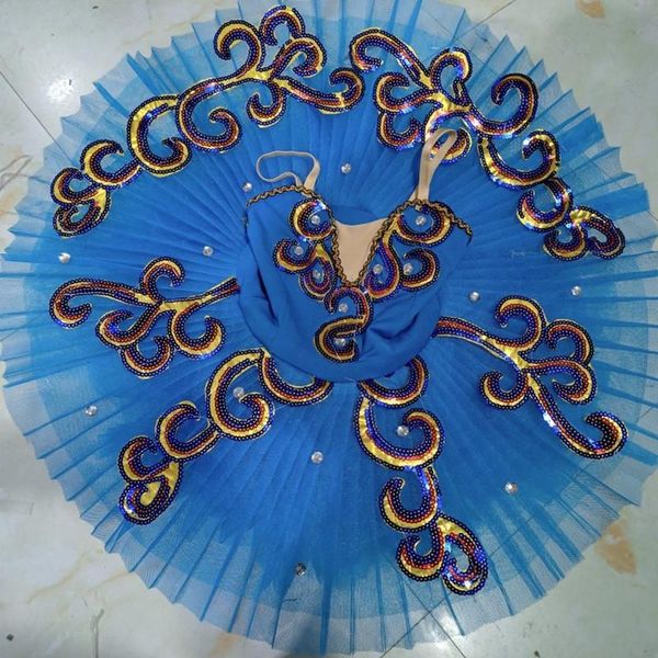 

blue ballet tutu adulto women professional child kids girls ballerina party dance costumes for stage wear, Black;red