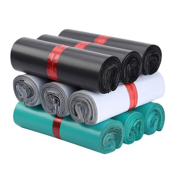 

100pcs/lots courier bag white black green express packing storage bags mail mailing pe material self adhesive seal boxes