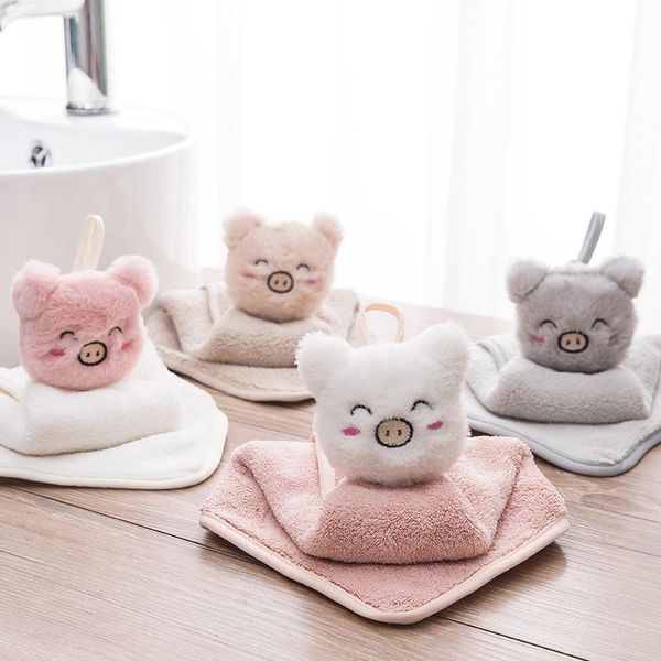 

towel cute pink coral velvet pig white ccartoon can be used to absorb water, soft and comfortable bd32a