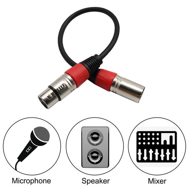 

audio cables & connectors xlr 3-pin male to female microphone mic shielded cord cable red