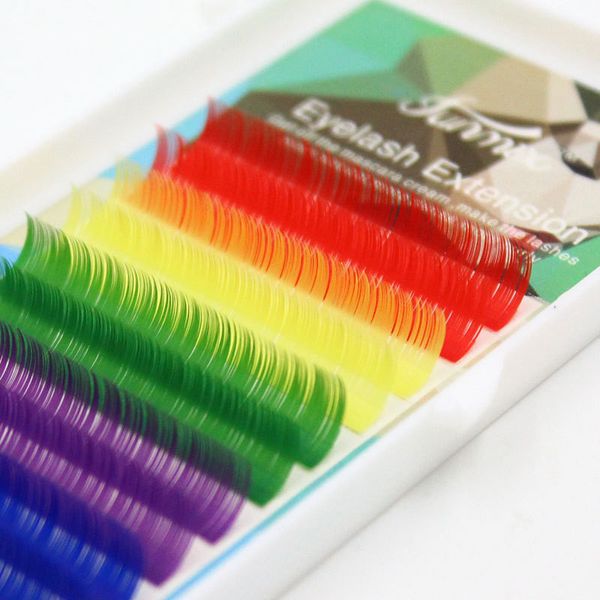

wholesale diy individual eyelash natural fluffy false lashes extensions candy colored eyelashes professional beauty makeup supplies