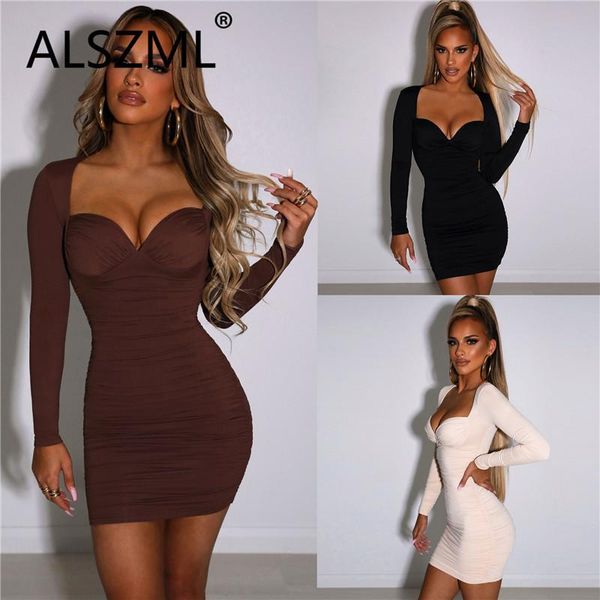 

casual dresses european solid women full sleeve dress sheath club party bodycon vestidos, Black;gray