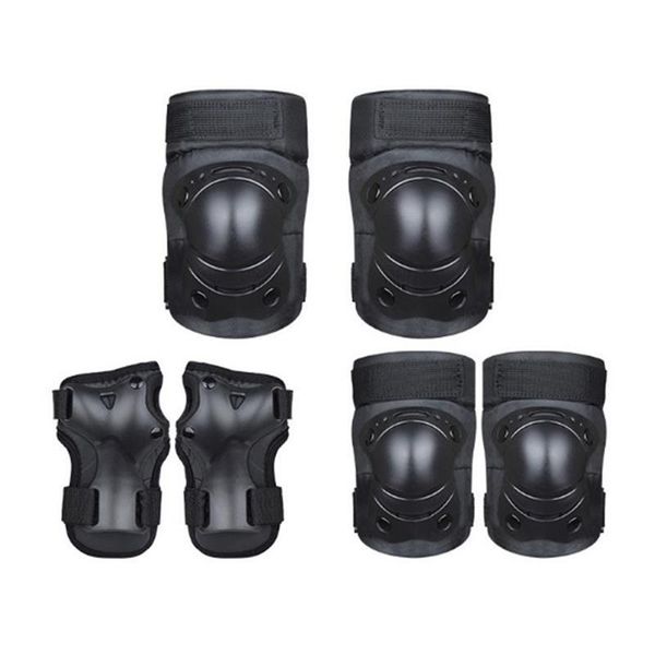 

elbow & knee pads 6pcs kids skate protections gear set and wrist for children basketball skateboard cycling scooter, Black;gray