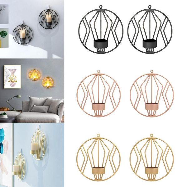 

set of 2, iron candle sconces wall art decoration home tealight stand candles