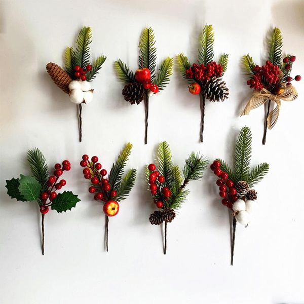 

decorative flowers & wreaths wedding favor cotton ornament long pine cones artificial plants cuttings 1pc decoration foam home decor xmas gi