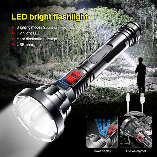 

portable lanterns powerful led searchlight outdoor multi-function long-range waterproof rechargeable lamp ultra bright lantern camping suppl