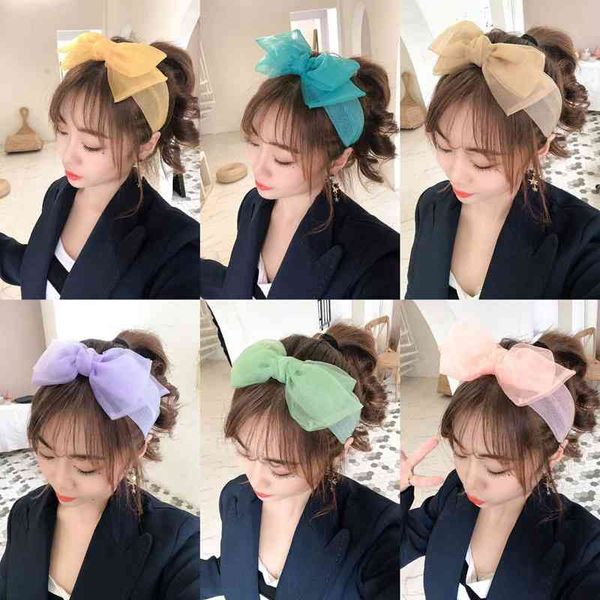 

barrettes hairpin korean original little fragrant wind fairy organza makaron plain bow, versatile hair hoop headdress jewelry, Golden;silver
