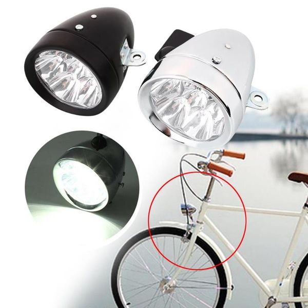 

bicycle headlight front light with bracket retro vintage silver/black bike lights