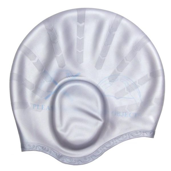 

waterproof swimming caps men women long hair swim pool cap ear protect large natacion silicone non-skid diving hat