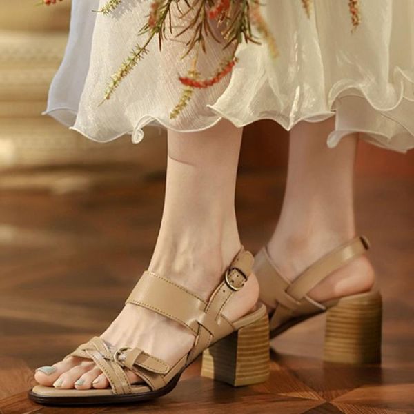 

dress shoes sarairis 2021 elegant office lady fashion comfy women sandals buckle strap square heel solid, Black