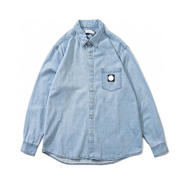 

toney cp island jacket men's women's ialand loose style coat classic embroidered label denim shirt coats long sleeve cardigan ston, Black;brown