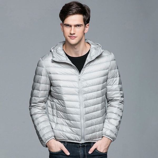 

Men's & Parkas Mens Winter Duck down men 90% Content thin ultra light jacket long sleeve solid coats pocket1 8POS, Black