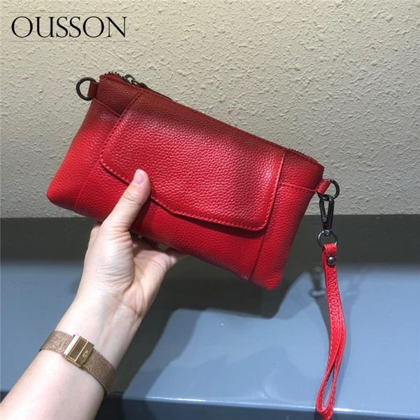

evening bags ousson multi-color fashionable casual day cluthes portable cash and card bag soft leather women long wallet