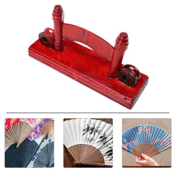 

other home decor 2pcs folding fan bracket chinese style display rack (dark red)