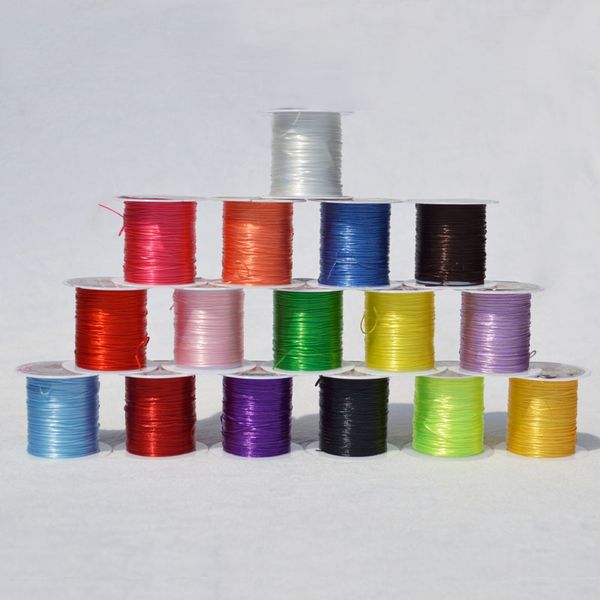 

jewelry findings cord & wire the width about 0.6mm length is about 60 meters elastic thread small roll diy handmade accessories material rop, White;red