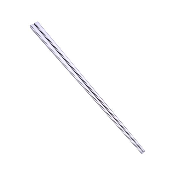 

chopsticks 1 pair 304 stainless steel square tail reusable metal polished for home (silver)
