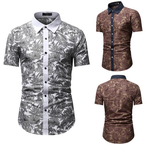 

men's casual shirts short-sleeved for summer 2021 men clothing, White;black