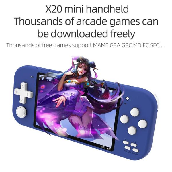 

portable game players x20mini 4.3' retro video console handheld hd screen built-in 3000 support ps1/cps1/gba/gb/gbc/md/fc