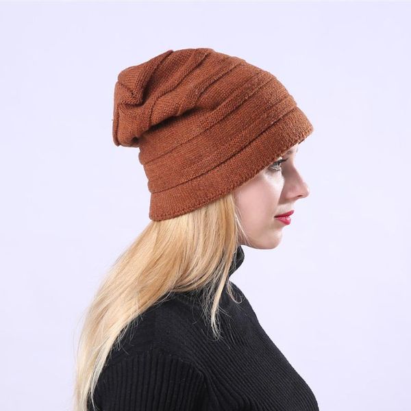 

beanie/skull caps 2021 fashion fleeced knitted woolenhat for men and women winter fur soft warm fluffy knit cap female bonnet woman hat, Blue;gray