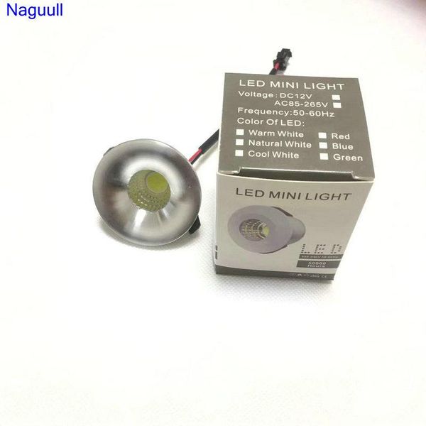 

10pcs/lot 48mm silver led downlight light cob ceiling spot 3w 220v recessed lights indoor lighting 5 years warranty time cabinet