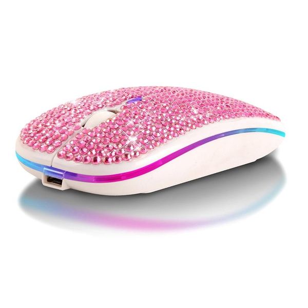 

mice rechargeable silent wireless mouse diamond-studded dual-mode colorful glowing