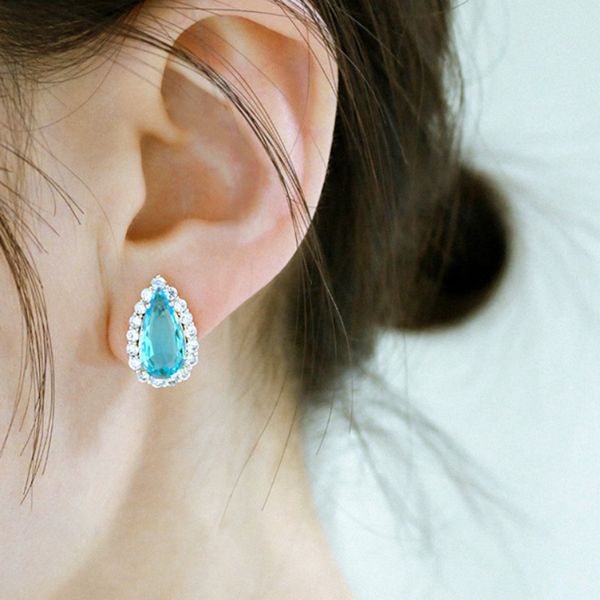 

womens stud earrings trendy water drop designer jewelry for ladies party wedding accessory new teardrop earing bijoux girls gift, Golden;silver
