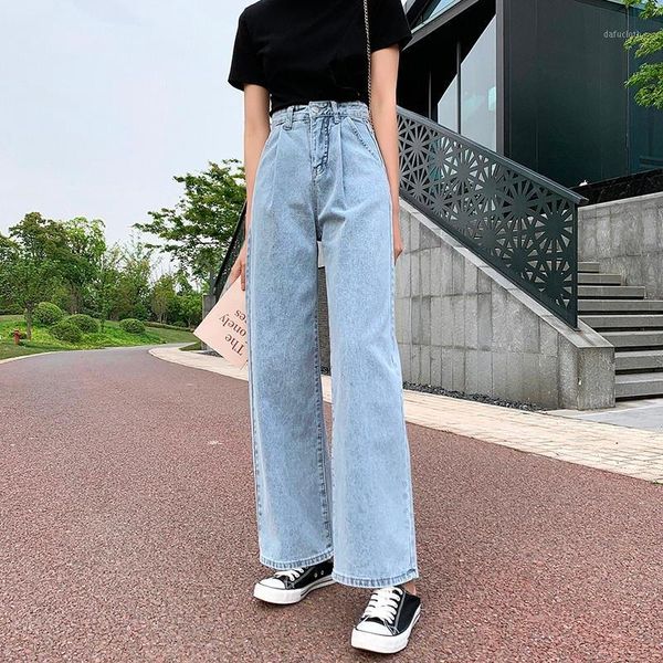 

women's jeans guuzyuviz blue wide leg woman mom plus size denim pants korean trouser women autumn winter jean femme casual