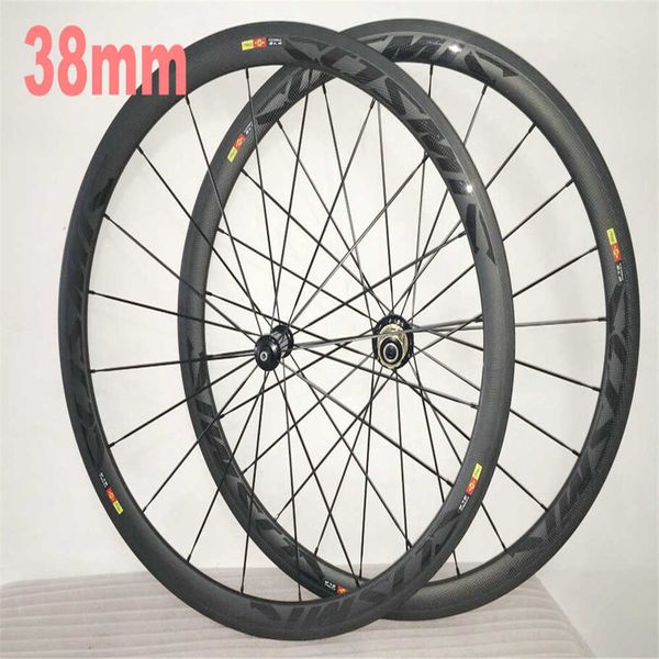 

cosmic 38mm bob full carbon fiber black decal road carbon bicycle wheelset include hubs and quick release road bike wheelset